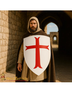 Scudo medievale in acciaio design Templari Crociati 2