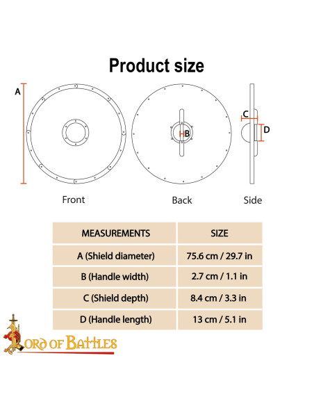 Scudo vichingo da combattimento in... Scudo vichingo da combattimento in...