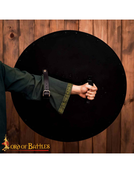 Scudo rotondo vichingo in legno con...