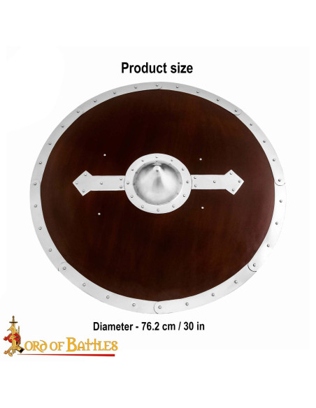 Scudo rotondo vichingo in legno con...