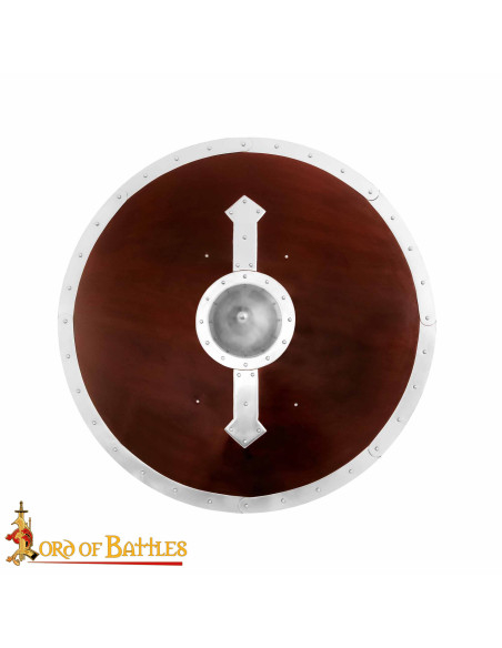 Scudo rotondo vichingo in legno con...