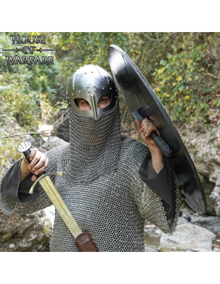 Scudo vichingo rotondo in legno...