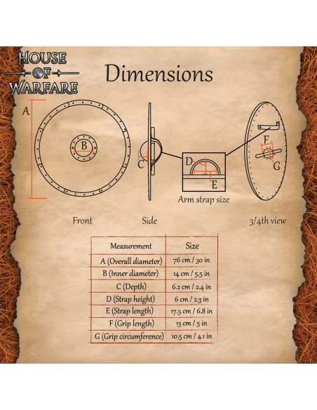 Scudo vichingo rotondo in legno...