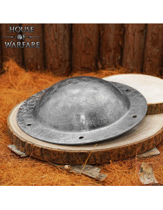 Umbo rotondo in acciaio forgiato a mano per scudi medievali 2