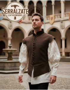 Gibbone medievale e rinascimentale in pelle scamosciata...