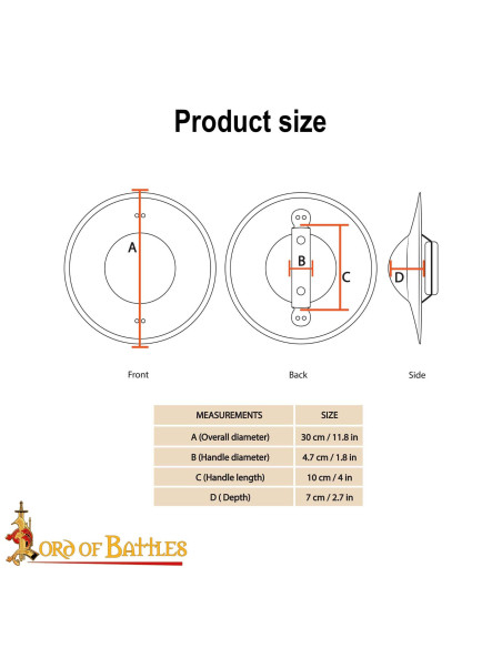 Brocche medievale in acciaio nera,...
