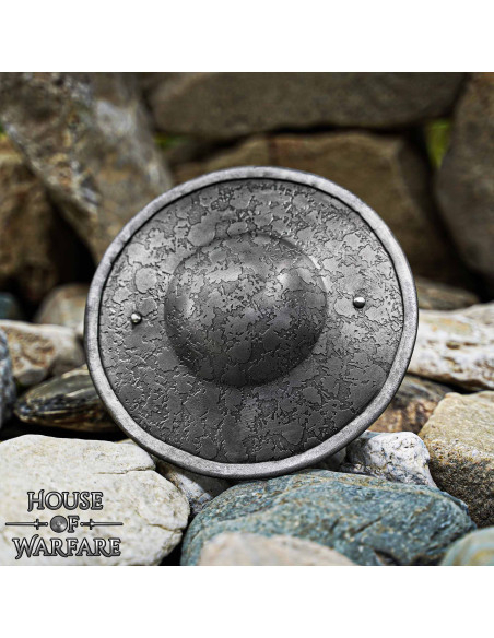 Scudo medieval rotondo in acciaio,...
