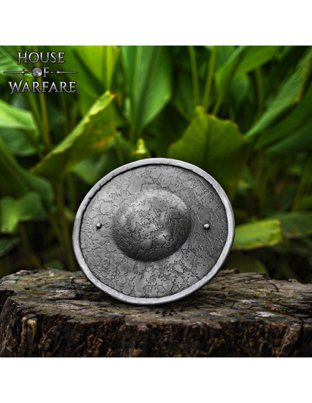 Scudo medieval rotondo in acciaio,...