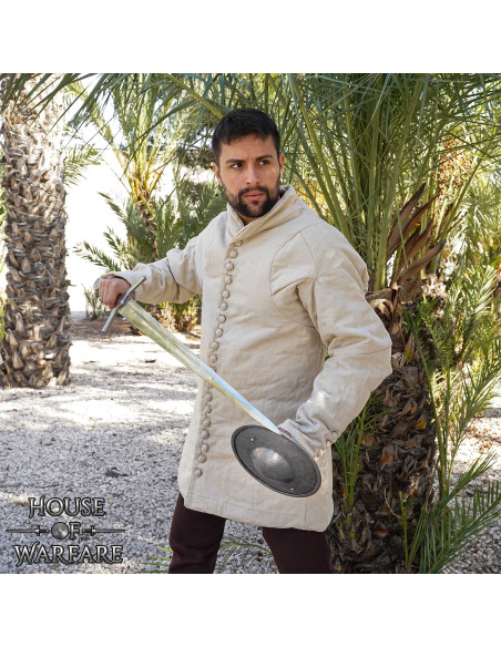 Scudo medieval rotondo in acciaio,...