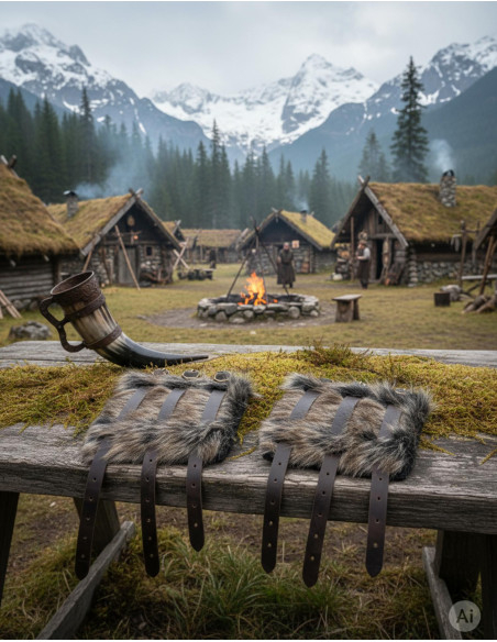 Bracciali vichinghi Hastein con pelo... Bracciali vichinghi Hastein con pelo...