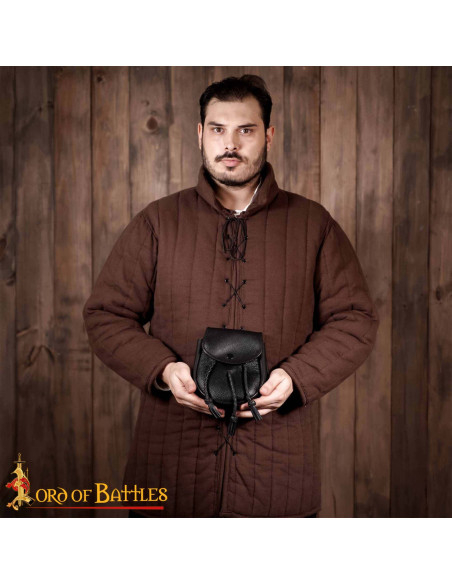 Borsello medievale in pelle con...