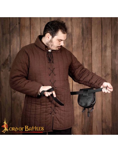 Borsello medievale in pelle con...