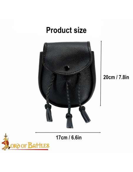 Borsello medievale in pelle con...