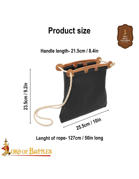 Bolso vikingo modelo Hedeby en cuero...