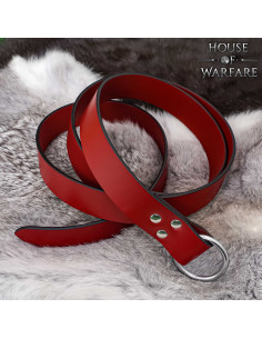 Cintura medieval XII-XV secolo con anello, pelle rossa 2