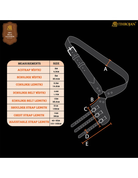Fodero medieval in pelle nera per...