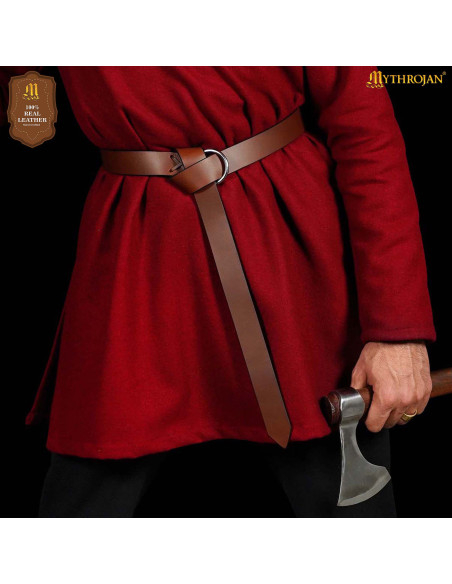 Cintura vichinga in pelle con fibbia,...