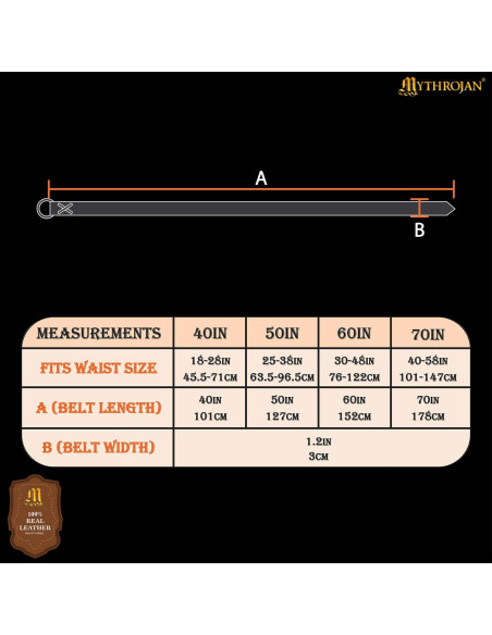 Cintura vichinga in pelle con fibbia,...