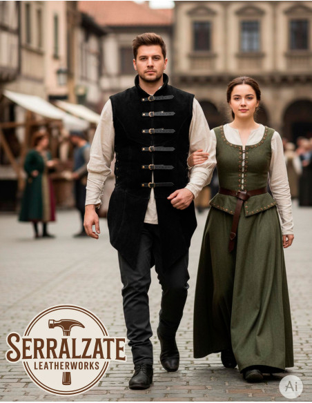 Gilet medievale regolabile Arturo in...