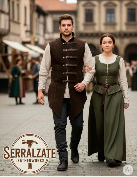 Gilet medievale regolabile Arturo in...