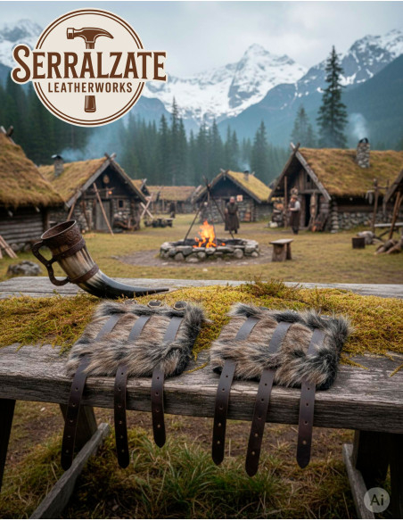 Bracciali vichinghi Hastein con pelo...