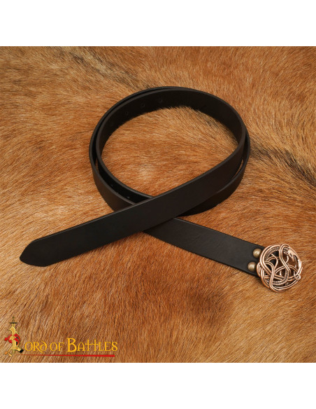 Cintura medieval in cuoio con fibbia...