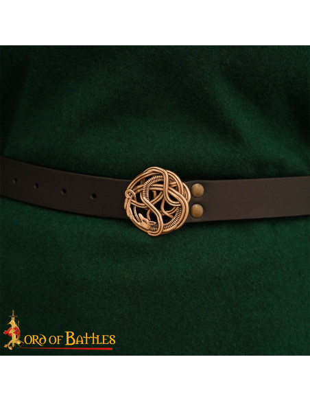 Cintura medieval in cuoio con fibbia...