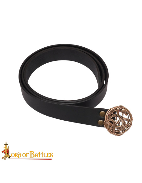 Cintura medieval in cuoio con fibbia...