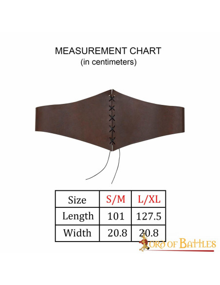 Cintura medieval larga in pelle...
