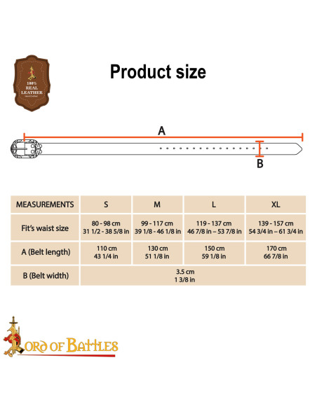 Cintura vichinga in cuoio lavorato a...
