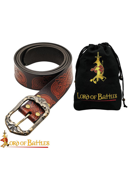 Cintura vichinga in cuoio lavorato a...