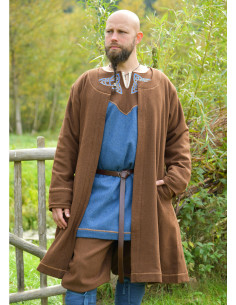 Cappotto Vichingo Autentico di Lana Marrone Foderato