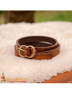 Fascette medievali in pelle marrone per calzoni 2