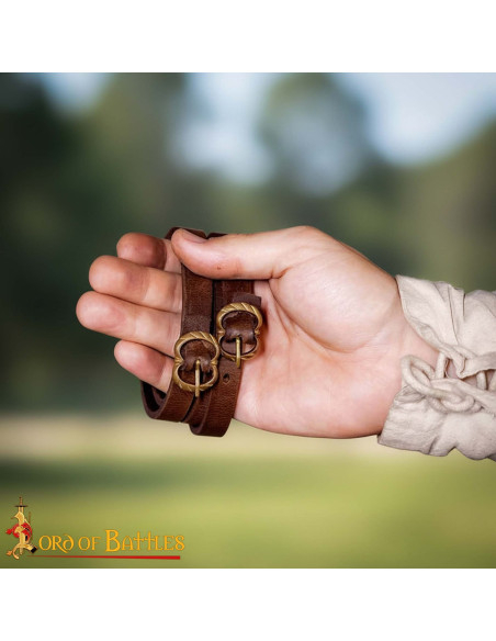 Fascette medievali in pelle marrone...