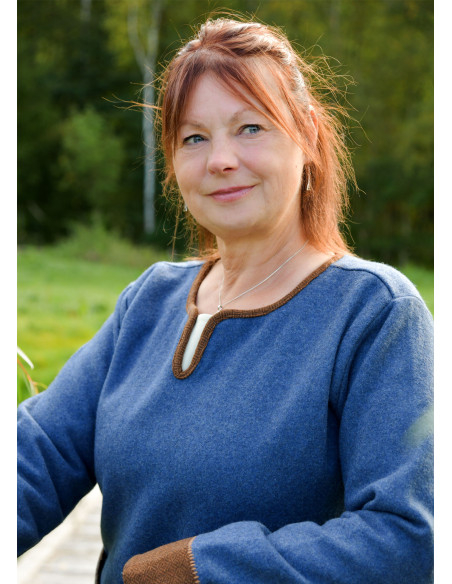 Abito Viking Lykka Lana Blu Marrone...