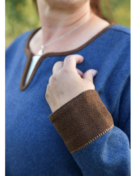 Abito Viking Lykka Lana Blu Marrone...