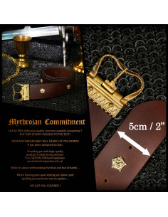 Cintura medieval borgognona per donne, pelle marrone 2