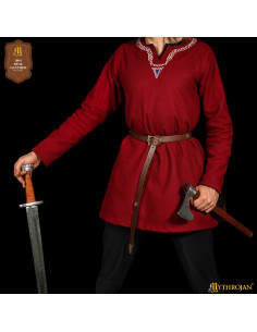 Cintura vichinga in pelle marrone, fibbia con adornamenti... 2