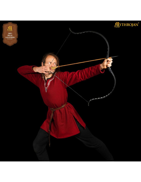 Cintura vichinga in pelle marrone,...