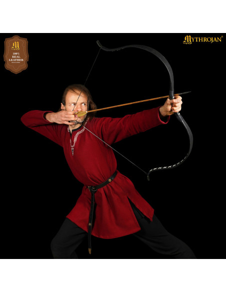 Cintura vichinga in pelle nera,...