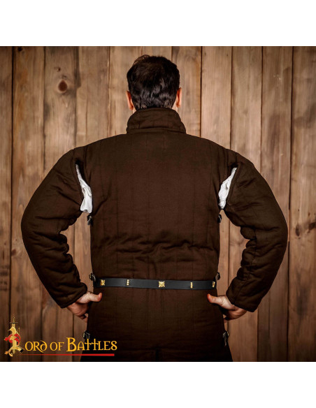 Cintura medieval in pelle nera con...