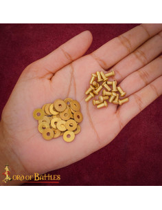 Set di 50 rivetti a testa rotonda in ottone con rondelle 2