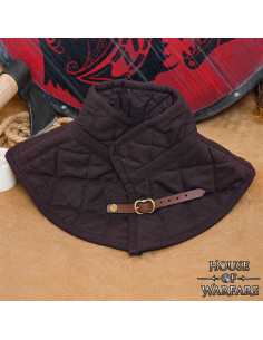 Gorjal medieval imbottito con cinghia, colore marrone