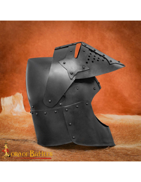 Bacinete medievale con visiera...