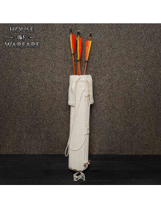 Quiver medievale artigianale in tela naturale per arciere 2