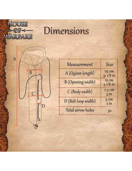 Quiver medievale artigianale in tela...