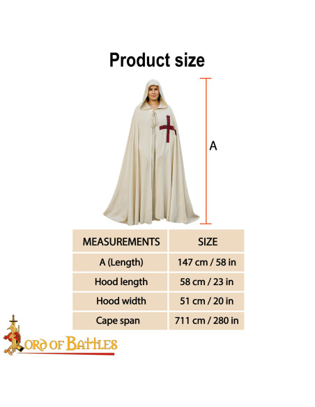 Mantello medievale Crociato Teutonico...