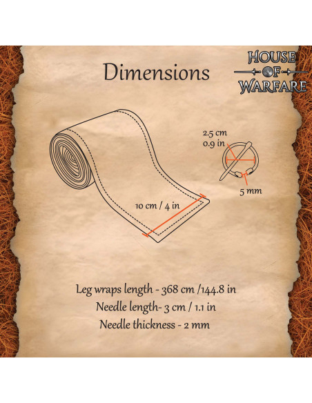 Winingas medievali in cotone marrone,...