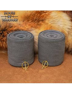 Winingas medievali in cotone grigio, con fibbie in ottone 2