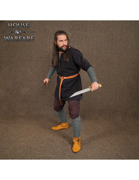 Winingas medievali in cotone grigio,...